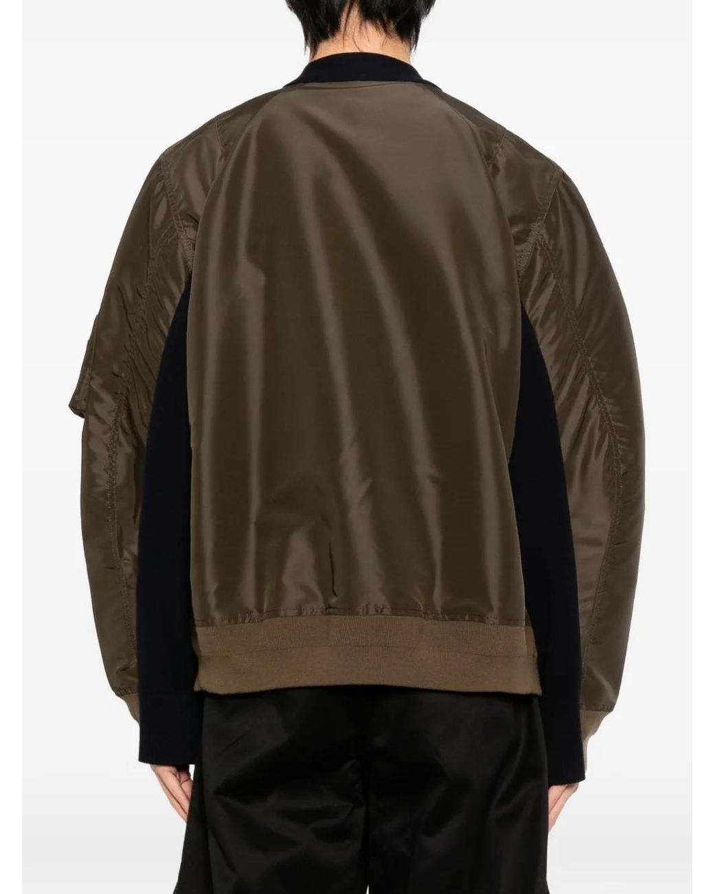 Sacai Geknöpfte Jacke Mit Einsätzen in Black für Herren