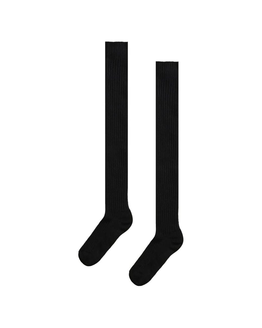 Wolford Black Ribbed Socks