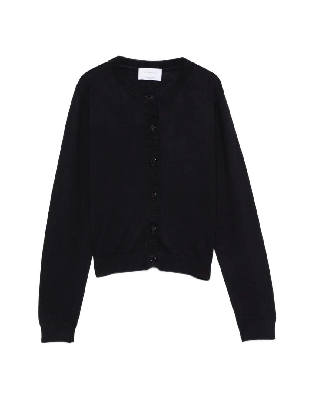 Daniele Fiesoli Black Fine-Knit Button-Up Cardigan