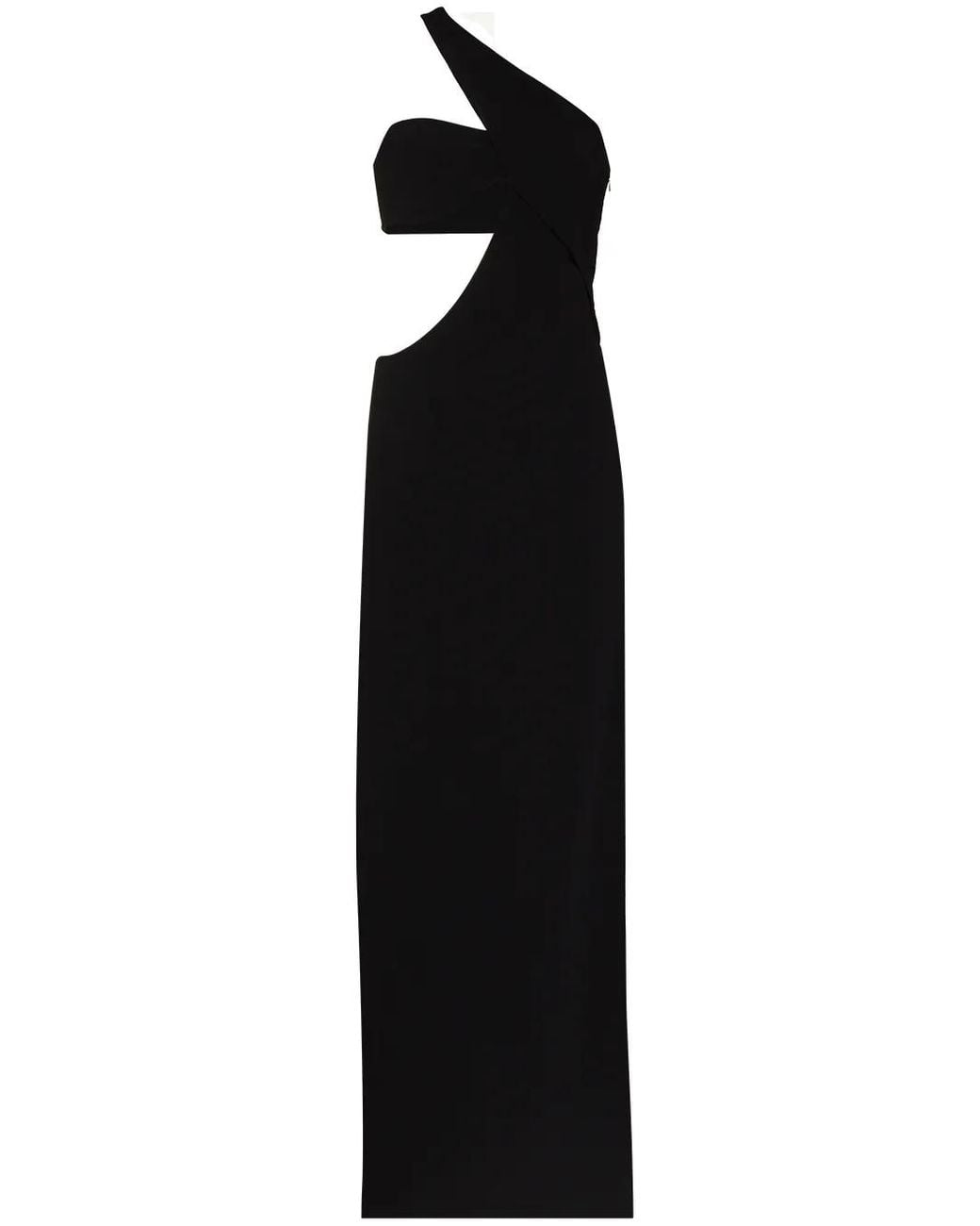 Monot Black One Shoulder Cutout Maxi Dress