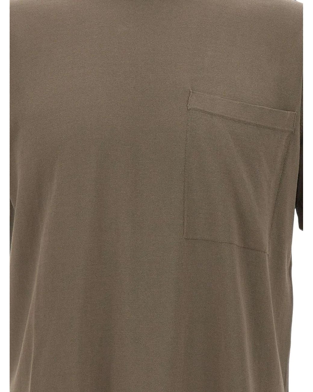 FILIPPO DE LAURENTIIS Gray Chest-Pocket T-Shirt for men