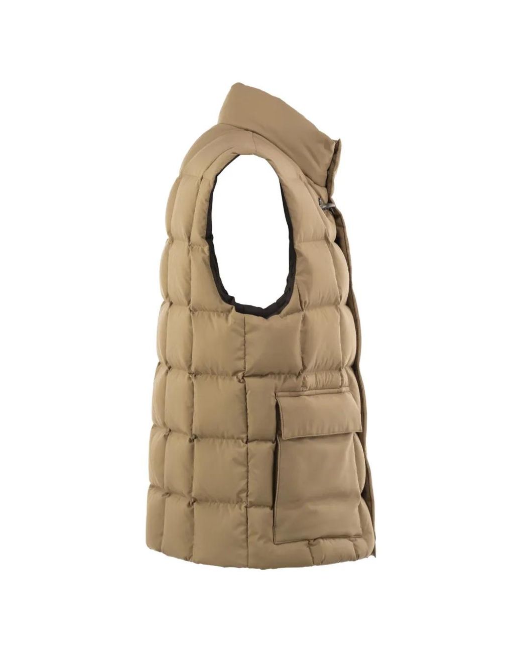 Fay Natural Quilted Hook Gilet for men
