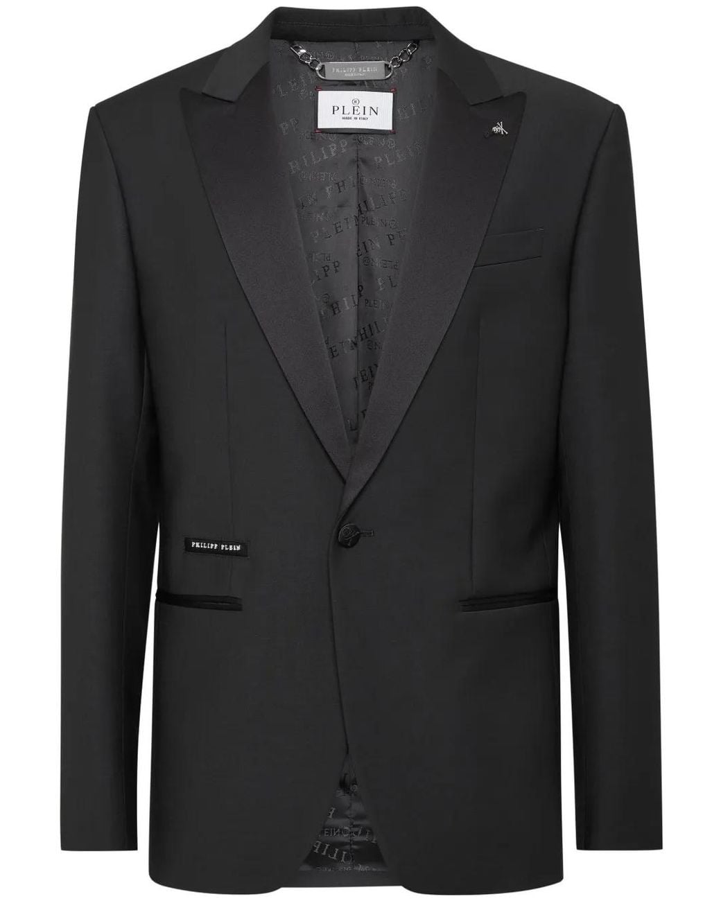 Philipp Plein Black Skull-Print Blazer for men