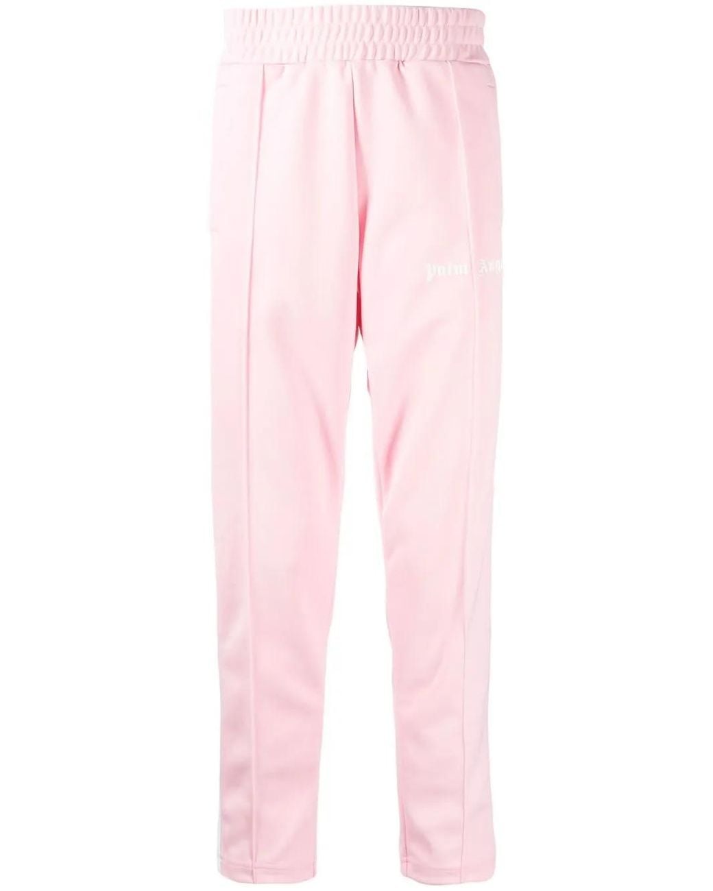 Palm Angels Pink Logo-Print Track Pants for men