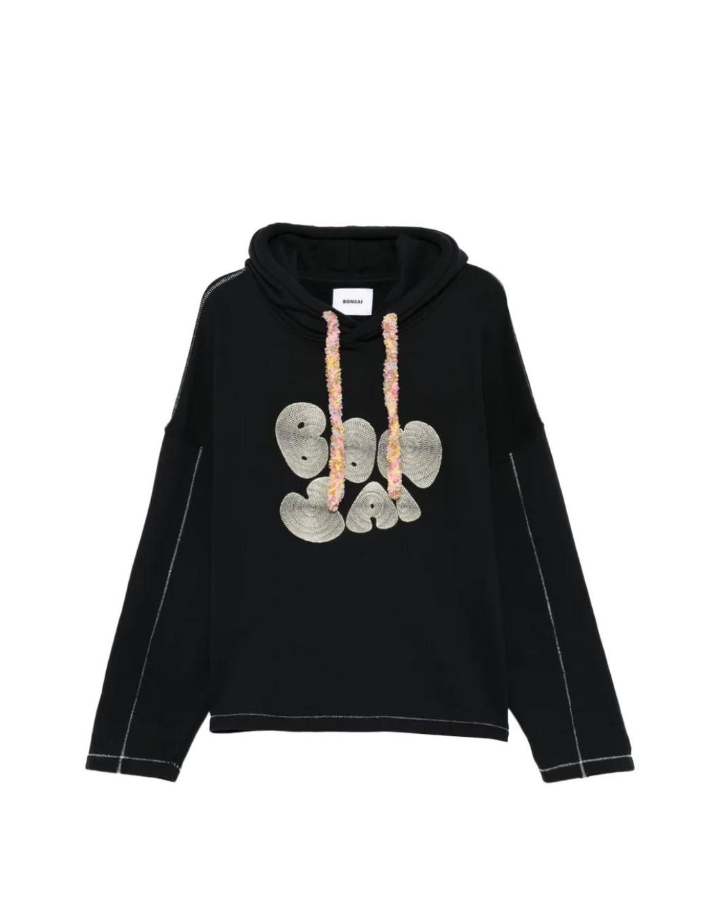 Bonsai Black Embroidered Hoodie for men