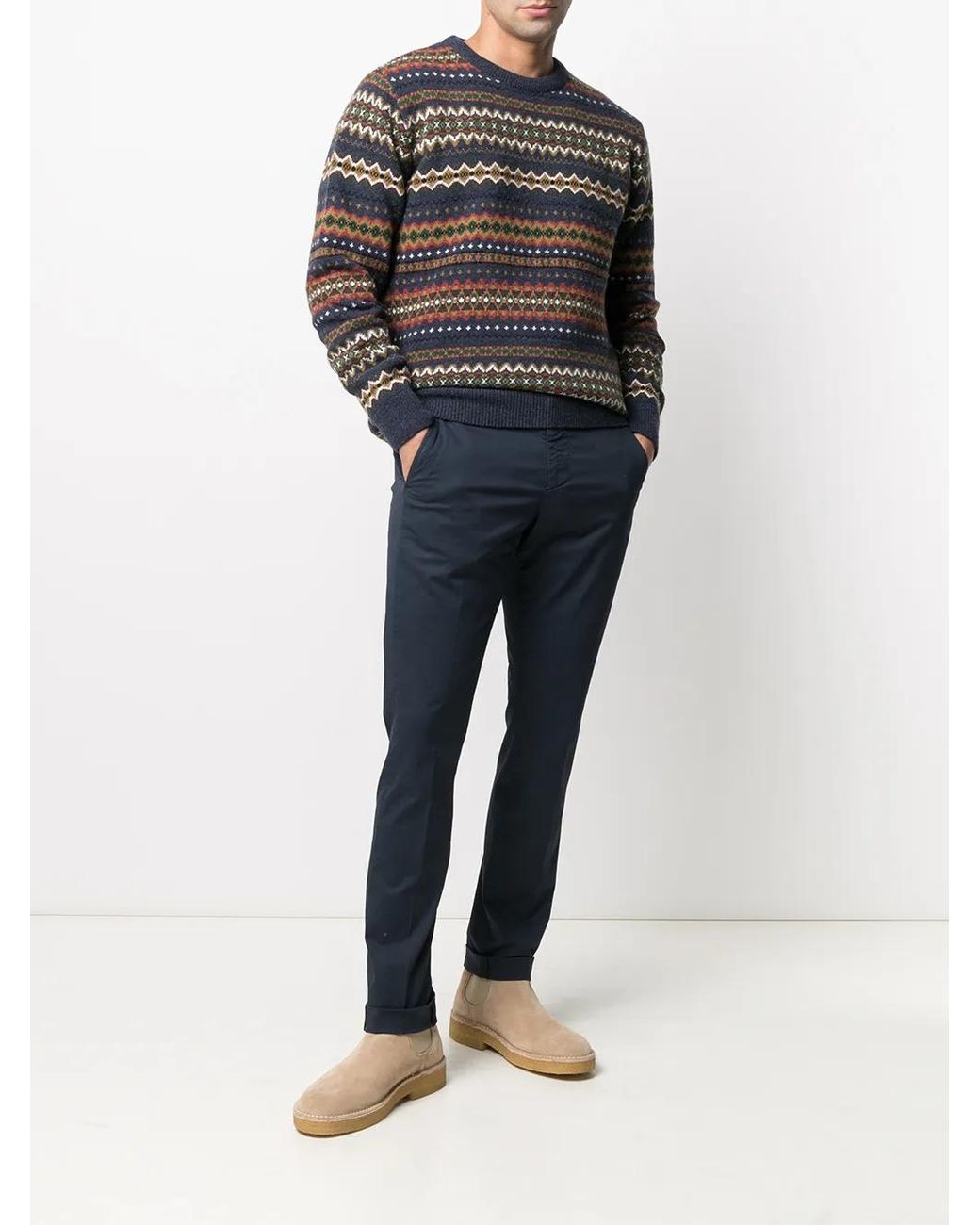 Dondup Blue Straight-Leg Chinos for men