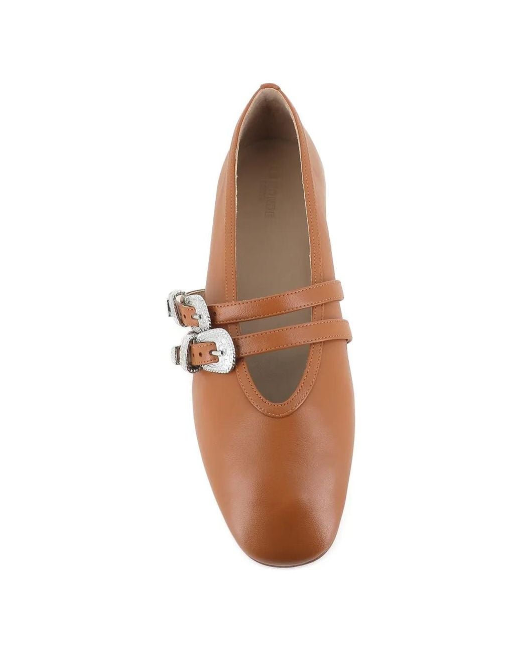 Le Monde Beryl Brown Buckle-Strap Ballet Flats