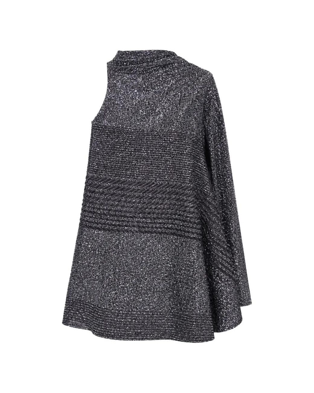Missoni Gray Sequin-Embroidered Asymmetric Dress