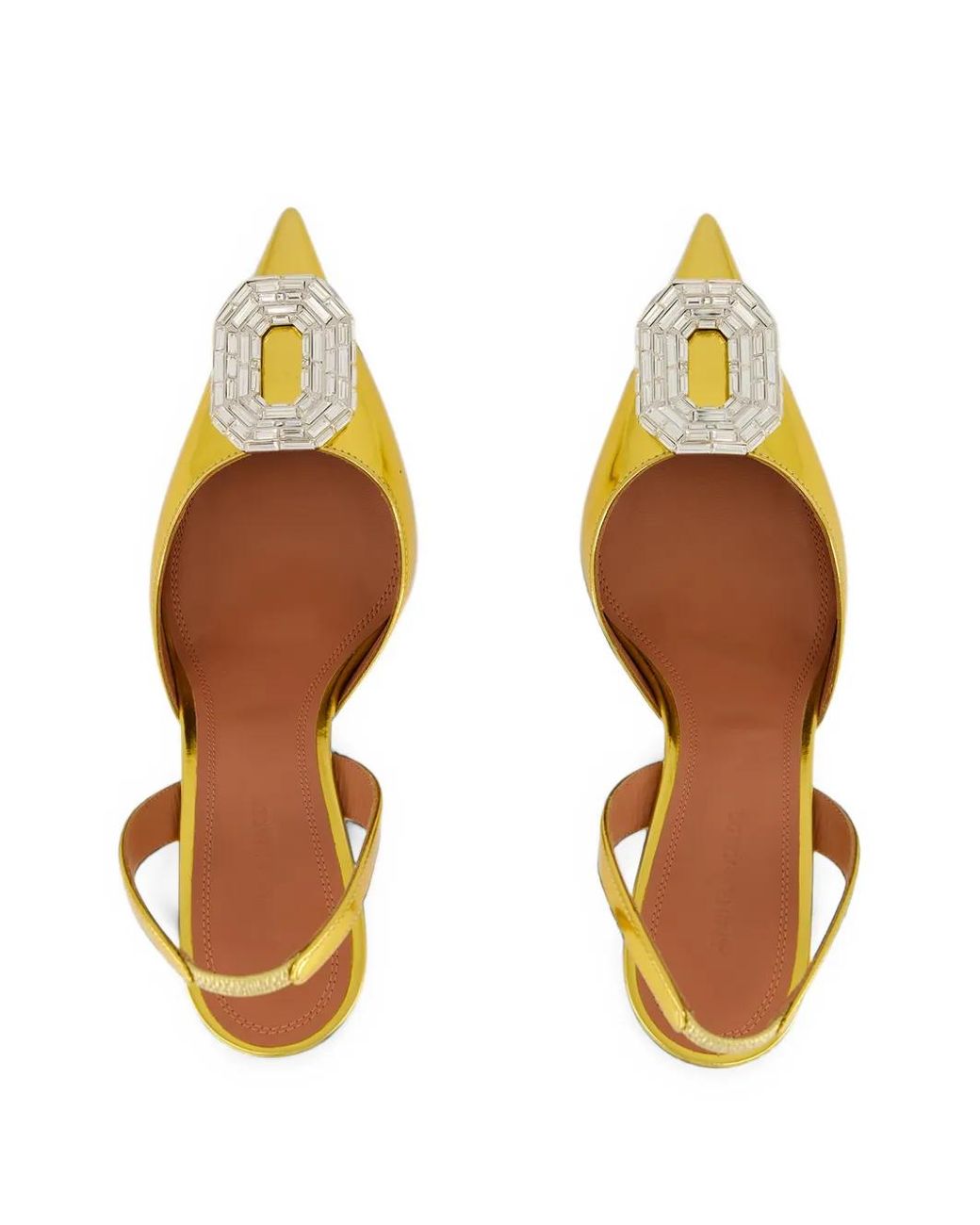 AMINA MUADDI Metallic Camelia Crystal-Embellished Pumps