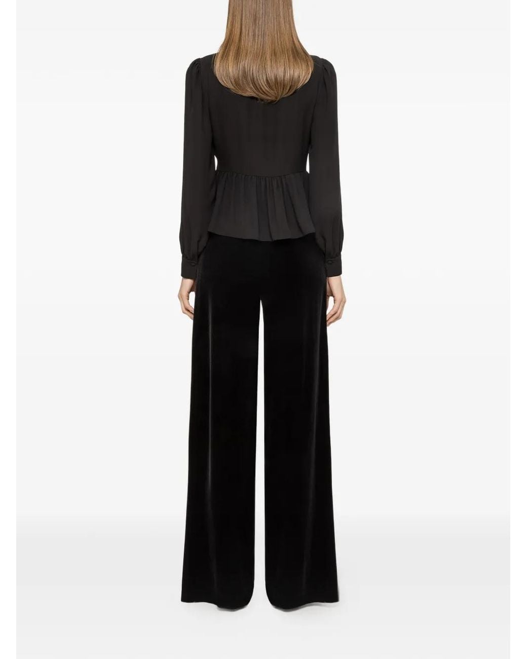 Nissa Black Blouse À Volants