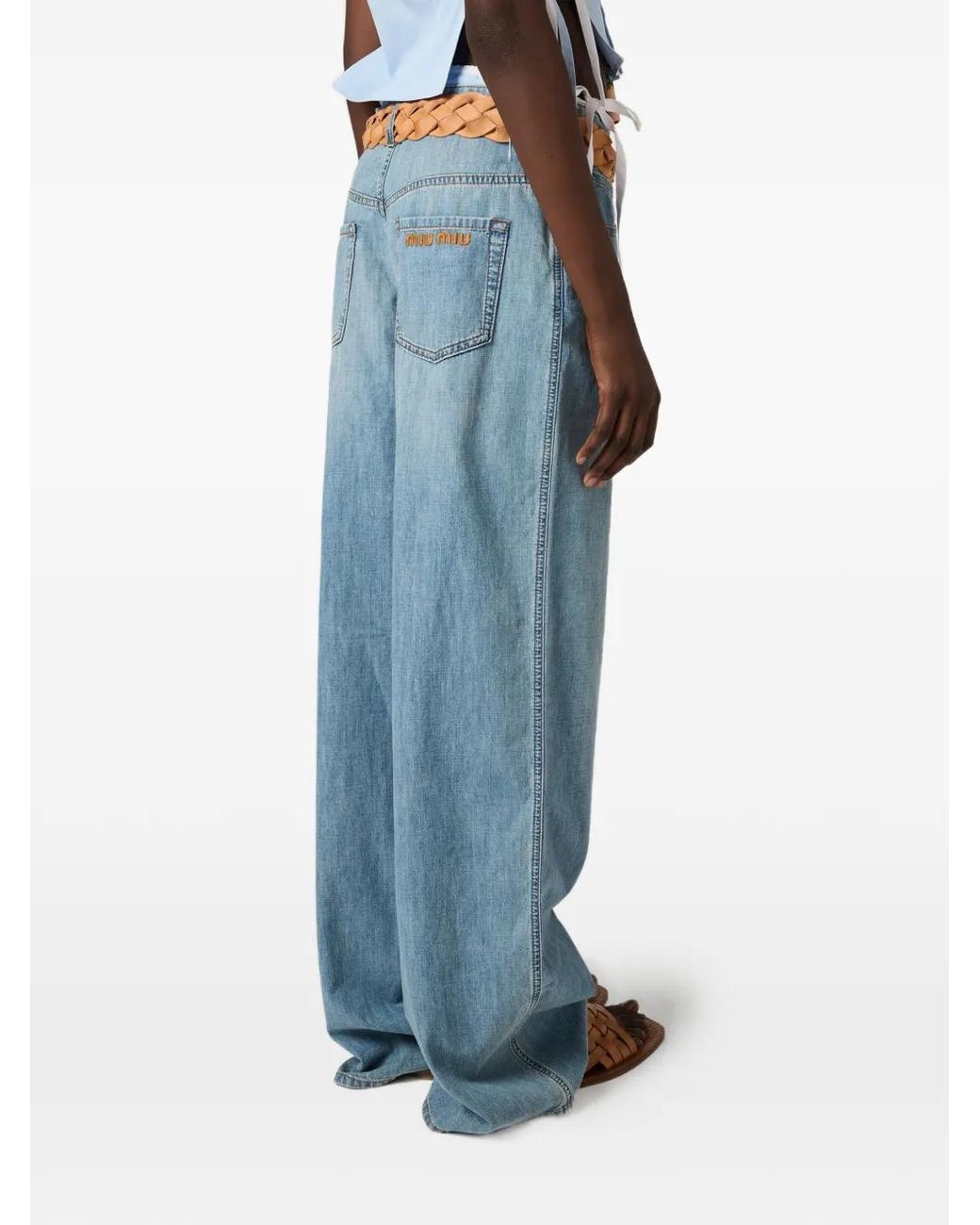 Miu Miu Blue Chambray Pants