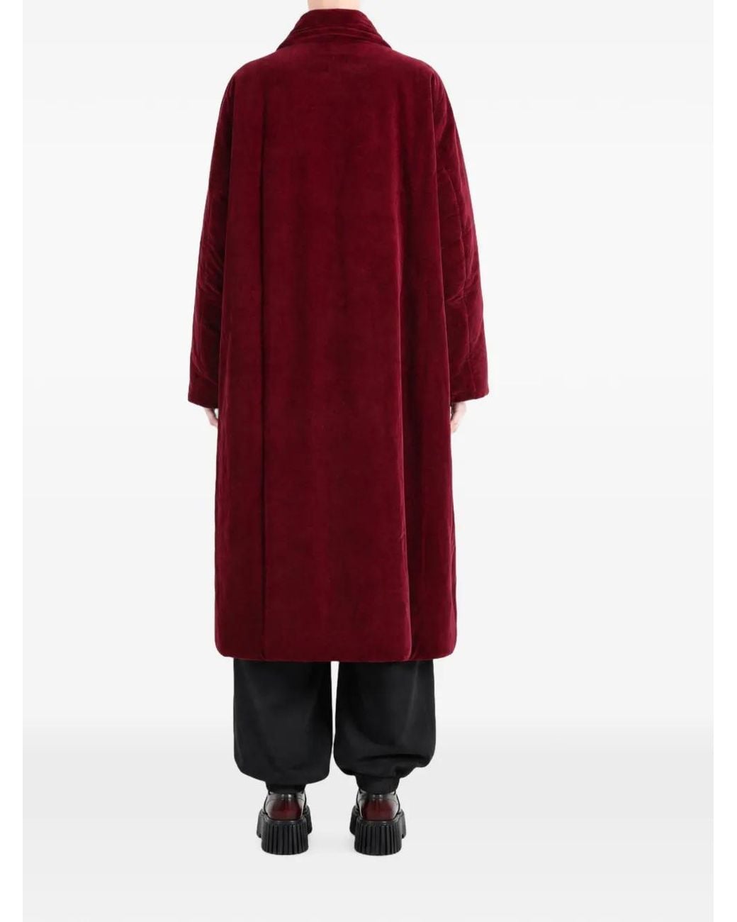 Casey Casey Red Corduroy Button-Down Coat