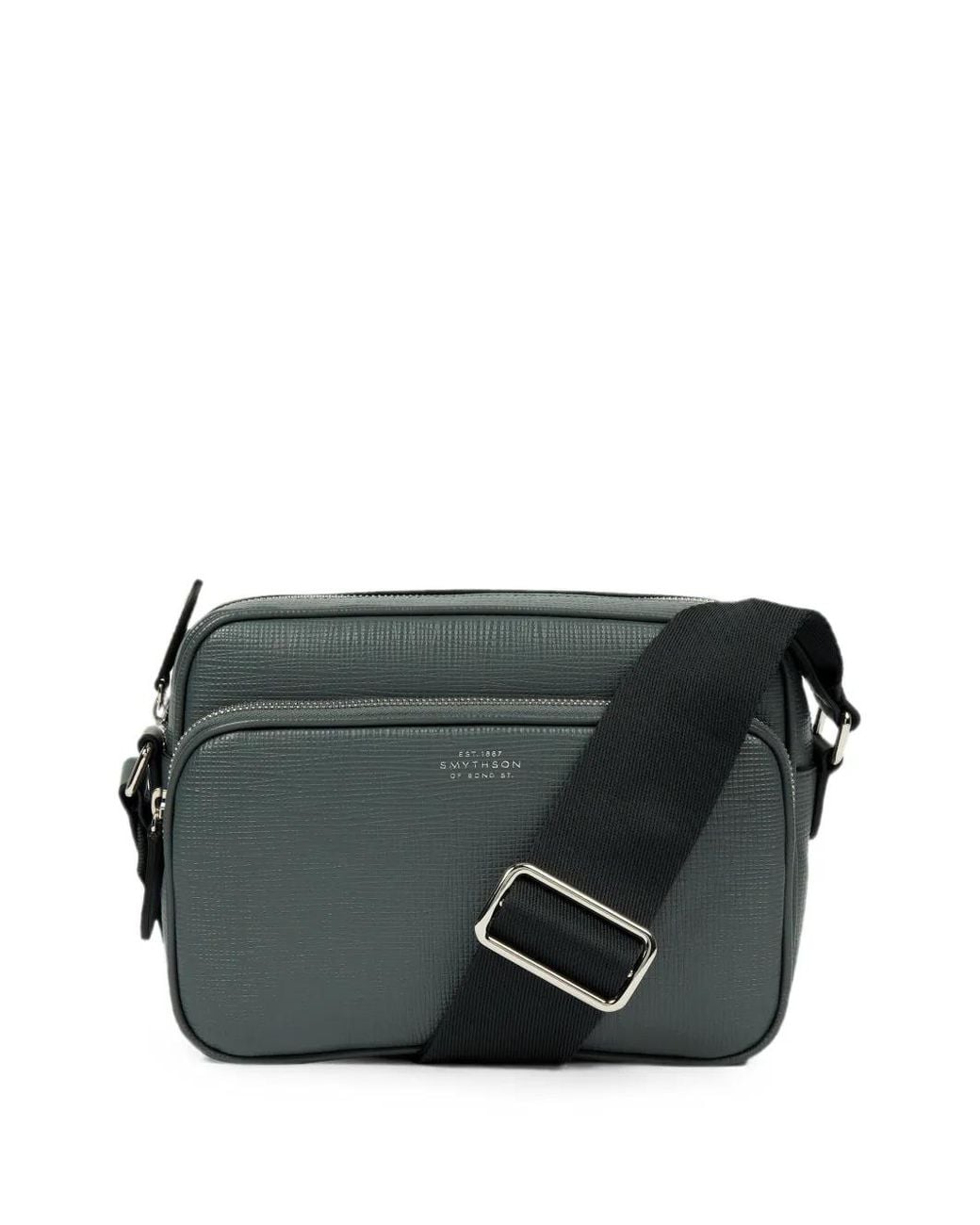 Smythson Black Double-Zip Shoulder Bag