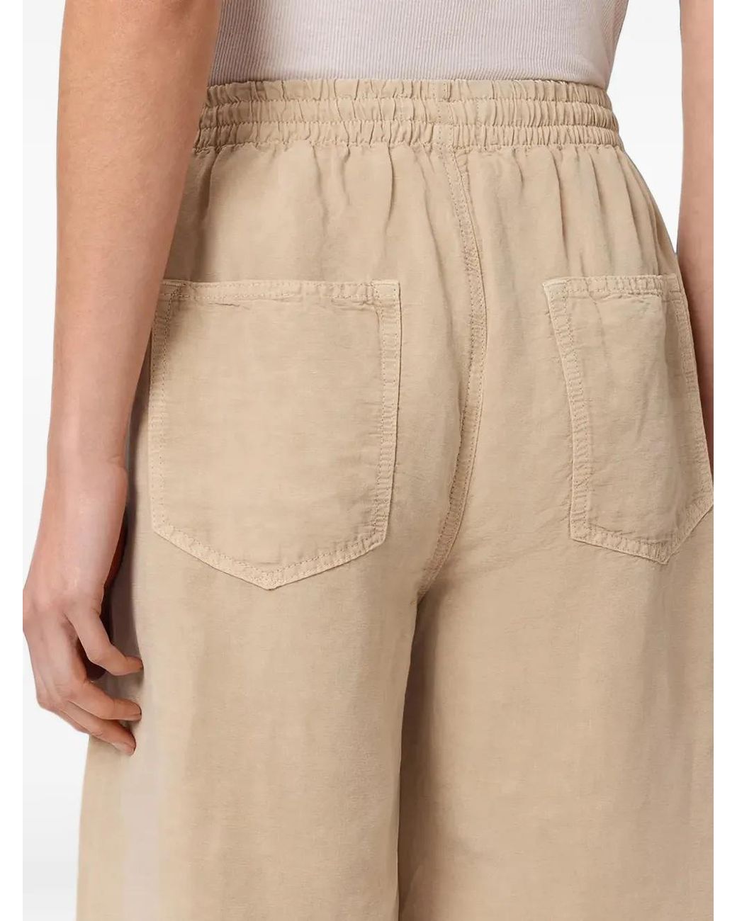 AllSaints Natural Jet Elasticated Wide-Leg Trousers