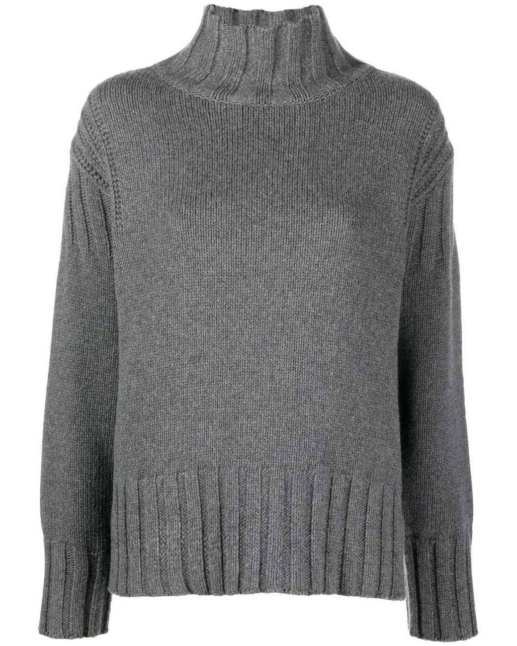 Jil Sander Gray Roll-Neck Cashmere Jumper