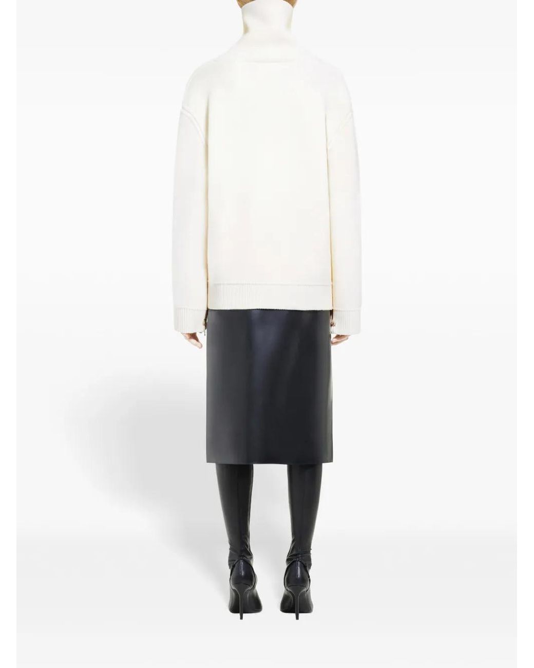 Courreges White Oversized Mock-Neck Sweater