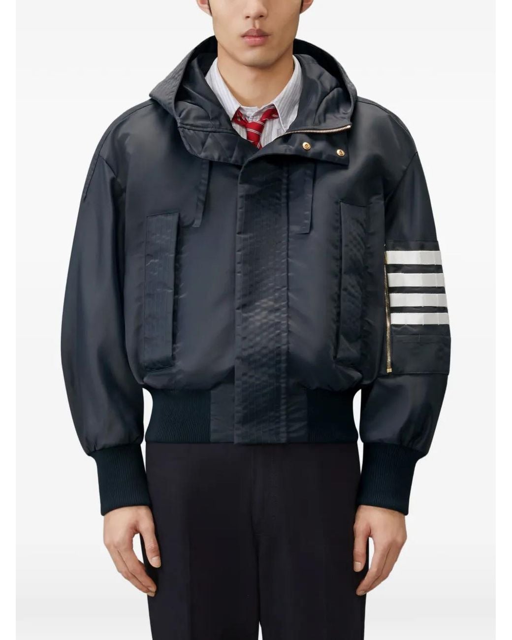 Thom Browne Blue Veste -Barflight En Sergé Technique for men