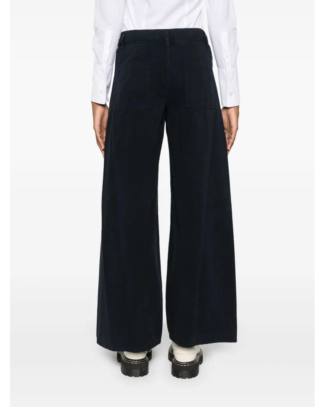 Nili Lotan Blue Megan Wide-Leg Trousers