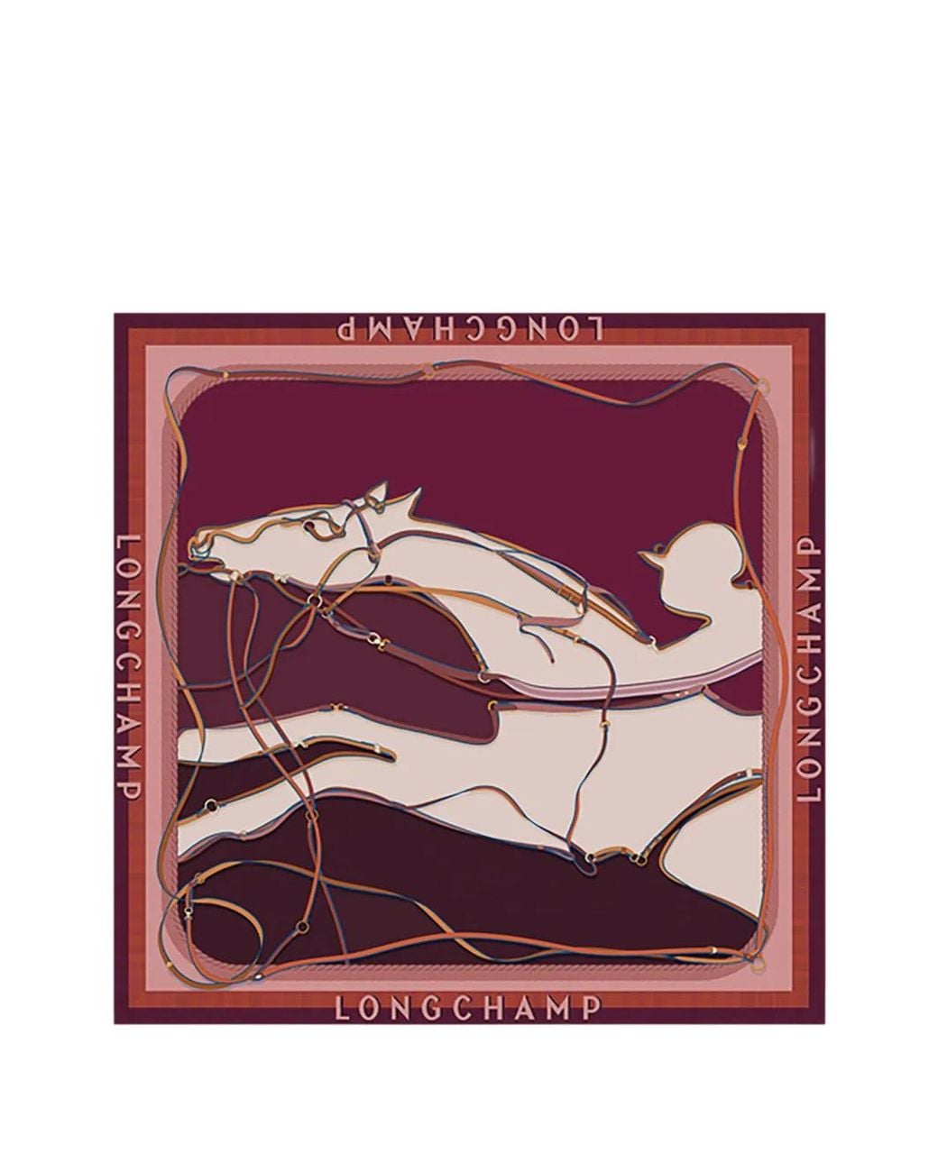 Longchamp Purple A Toute Allure Square Scarf