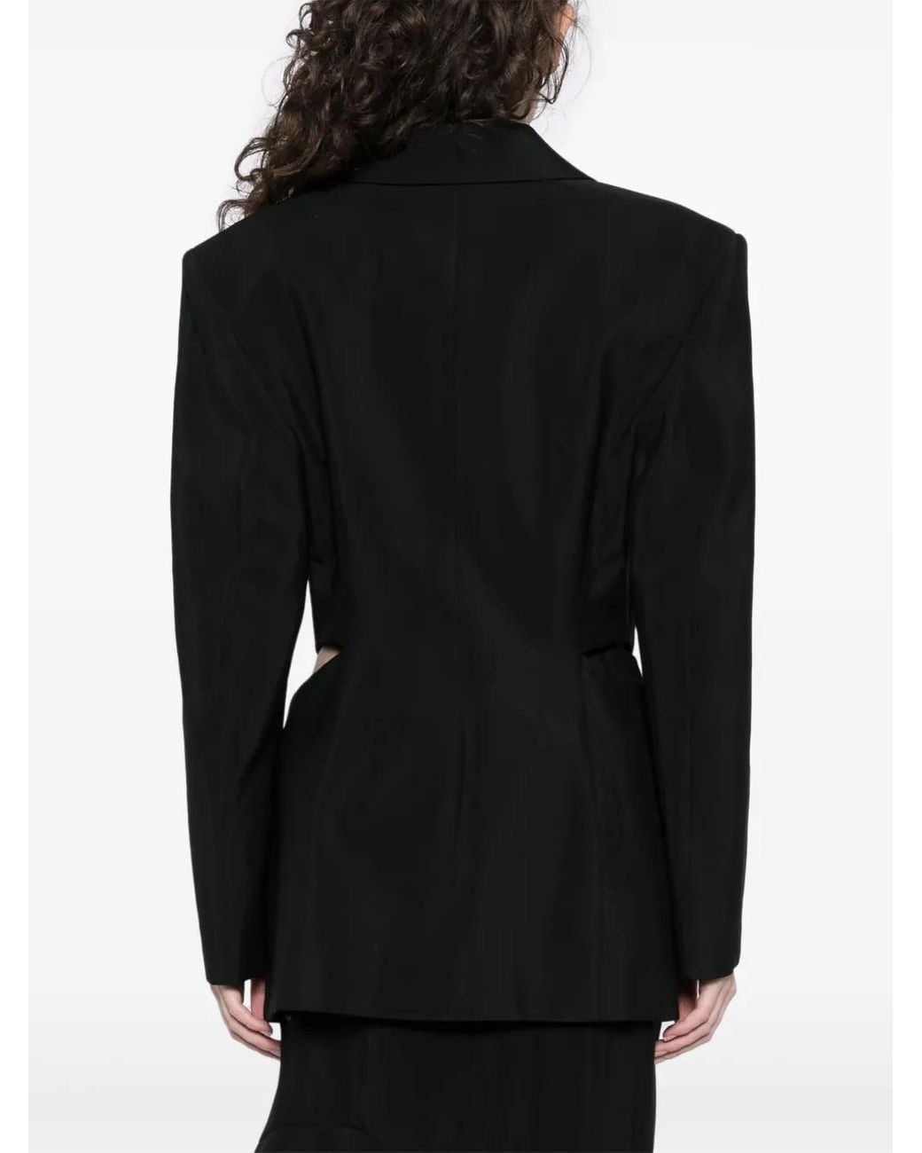 Mugler Black Buckled Tailored Blazer