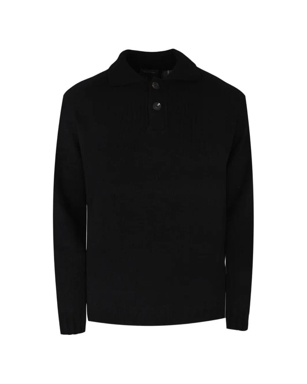 Tagliatore Black Voltaire Long-Sleeve Polo Shirt for men