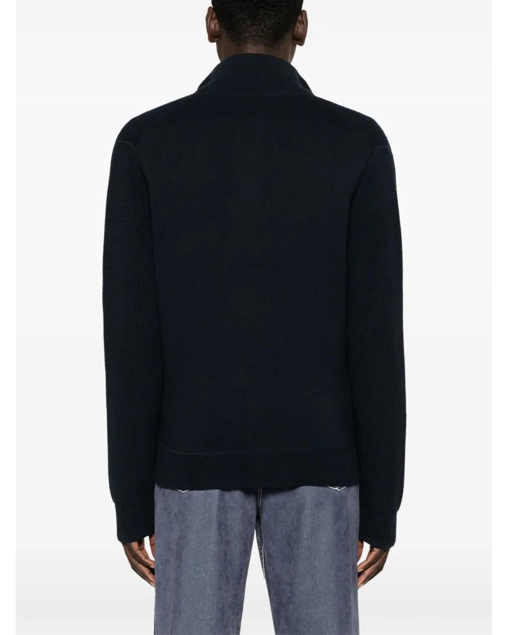 Boss Blue Organic Cotton Cable-Knit Cardigan for men