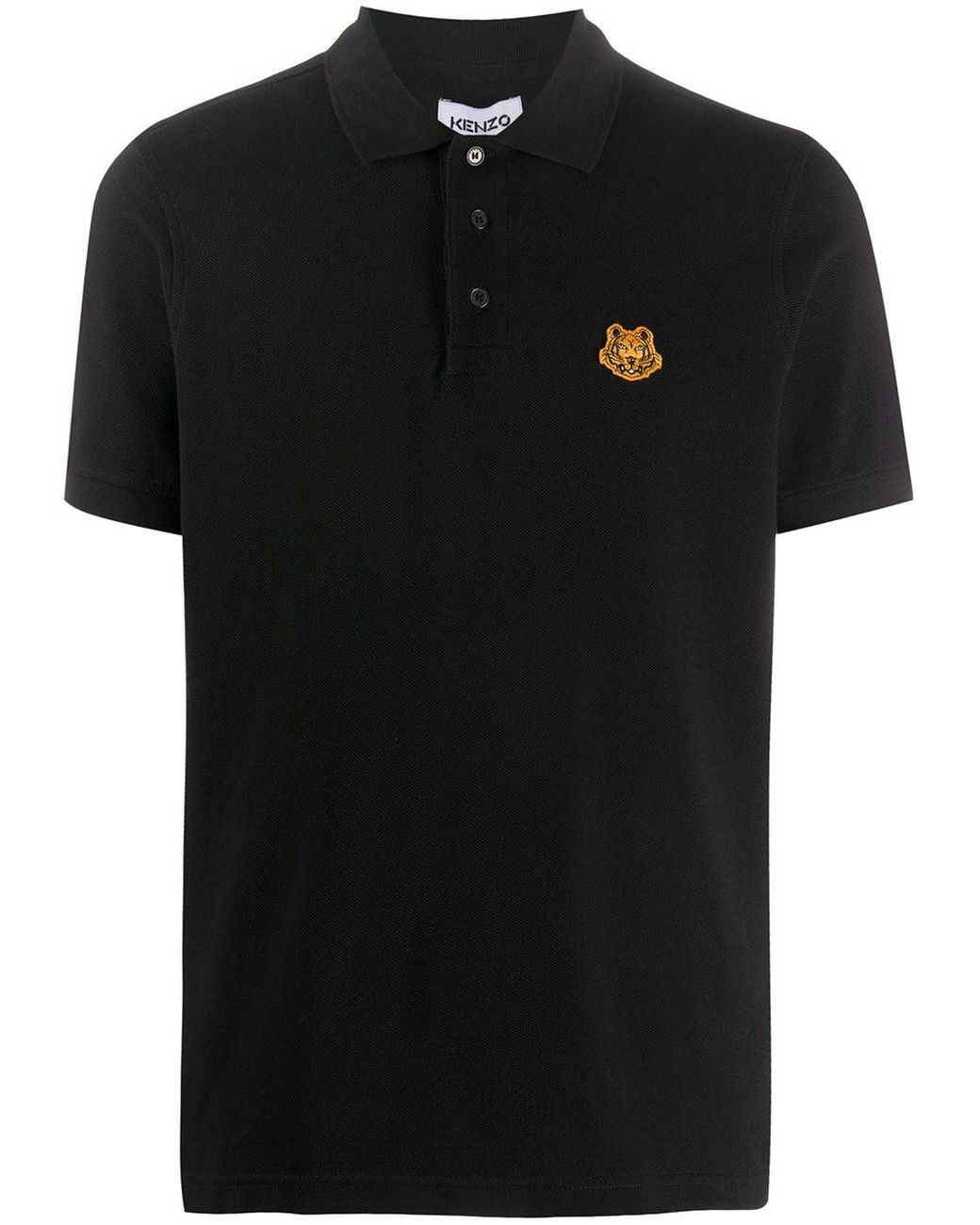 KENZO Cotton Tiger Patch Polo Shirt in Black for Men - Lyst