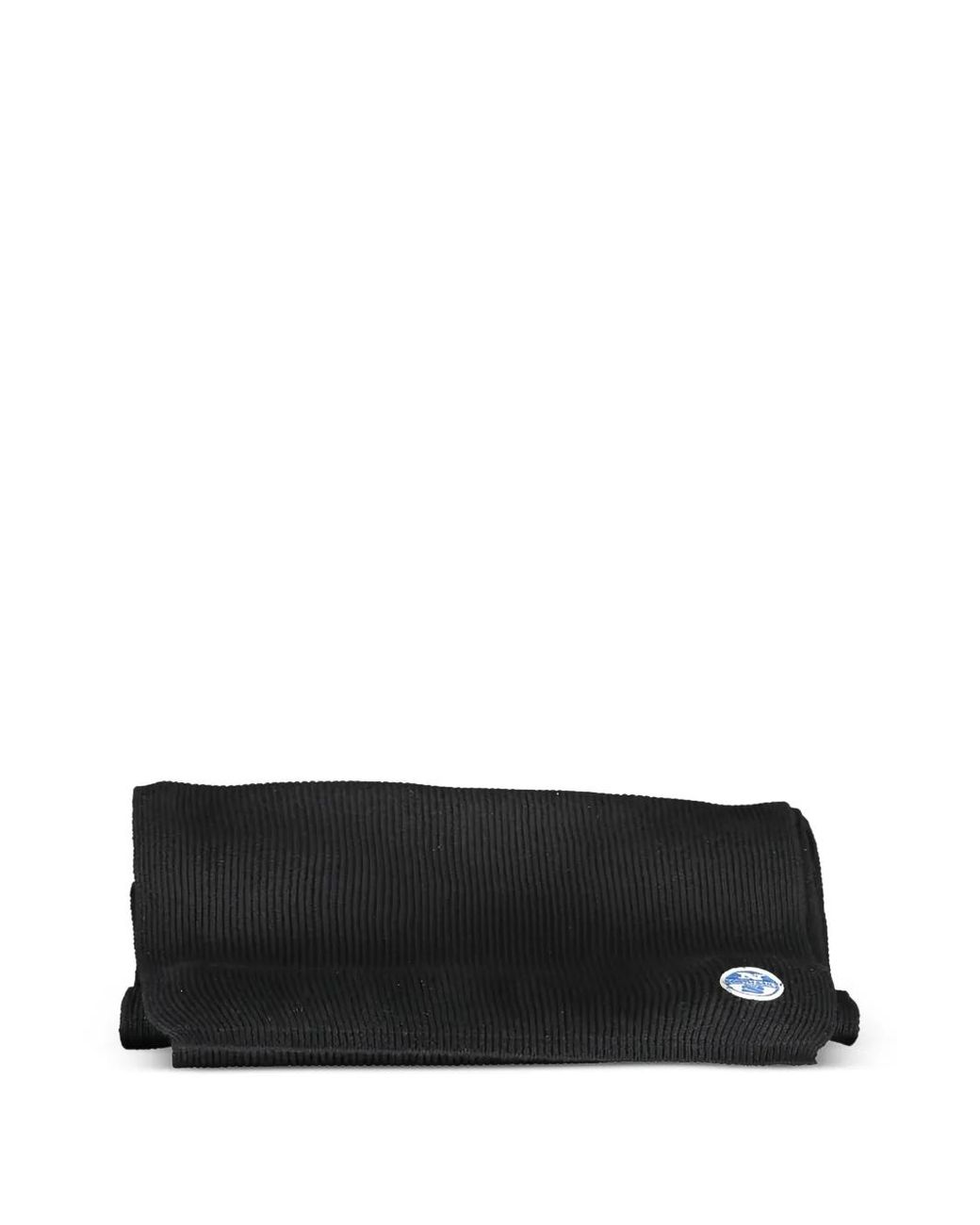 North Sails Black Ribbed-Knit Logo-Patch Scarf for men