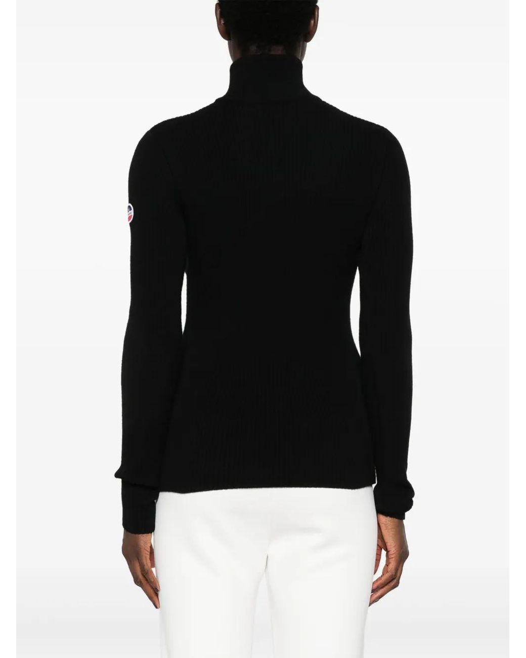 Fusalp Black Ribbed Viscose-Blend Half-Zip Ski Sweater