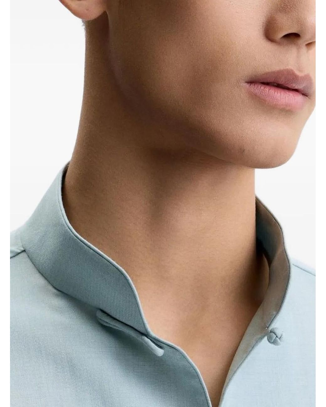 Shanghai Tang Green Long Sleeve Shirt for men