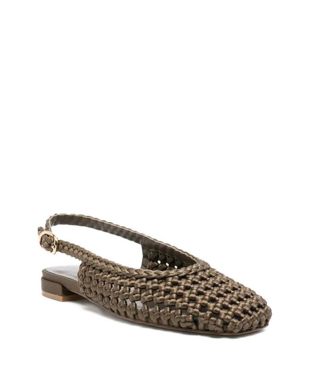 Stuart Weitzman Green Ballerines À Bride Arrière