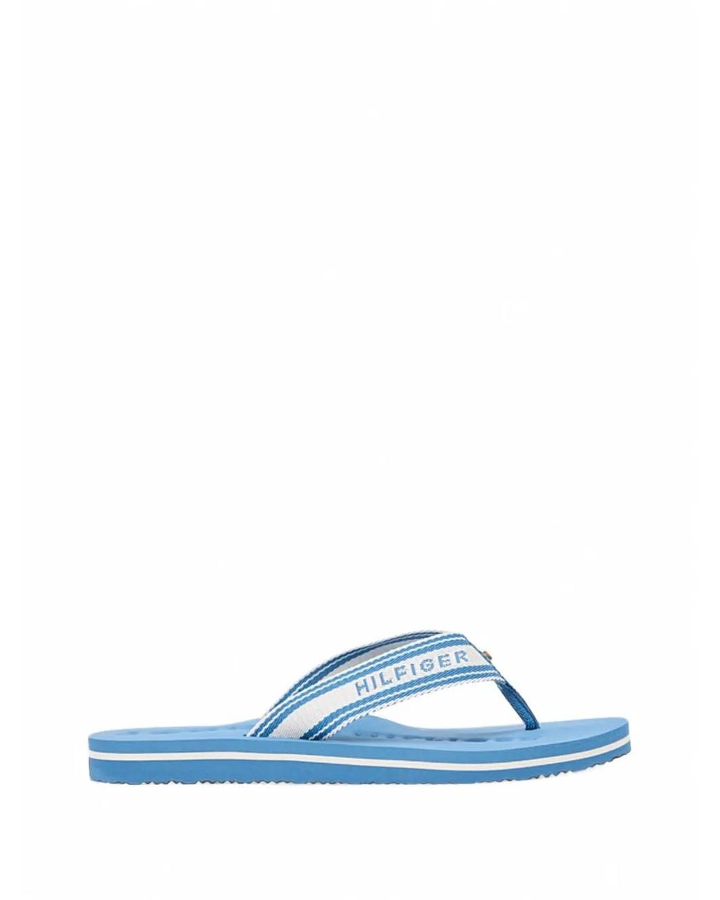 Tommy Hilfiger Blue Tongs À Bande Logo