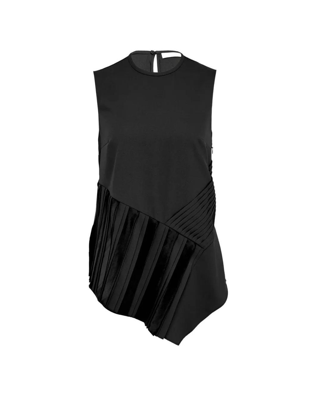 Club21 Black Pleated Asymmetric Top