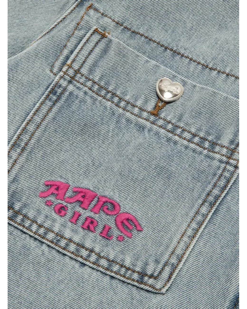 A Bathing Ape Gray Cropped-Hemd Mit Reißverschluss