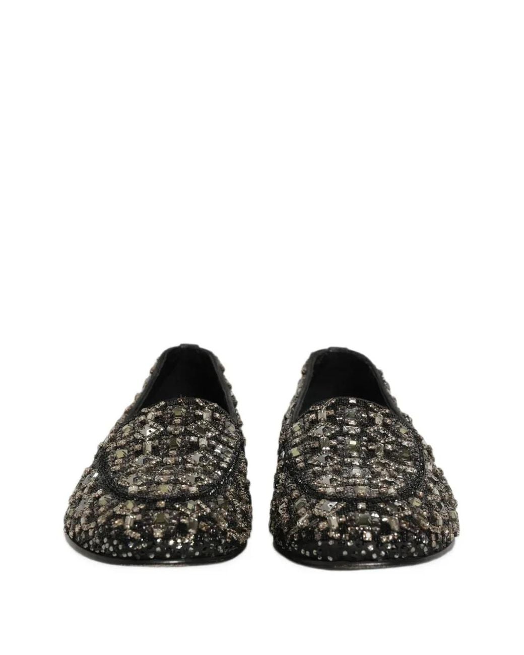 Dolce & Gabbana White Crystal-Embellished Loafers for men