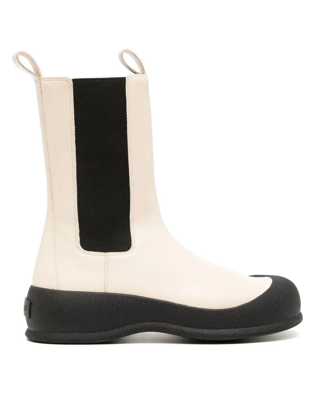 Bally White Flat Leather Boots