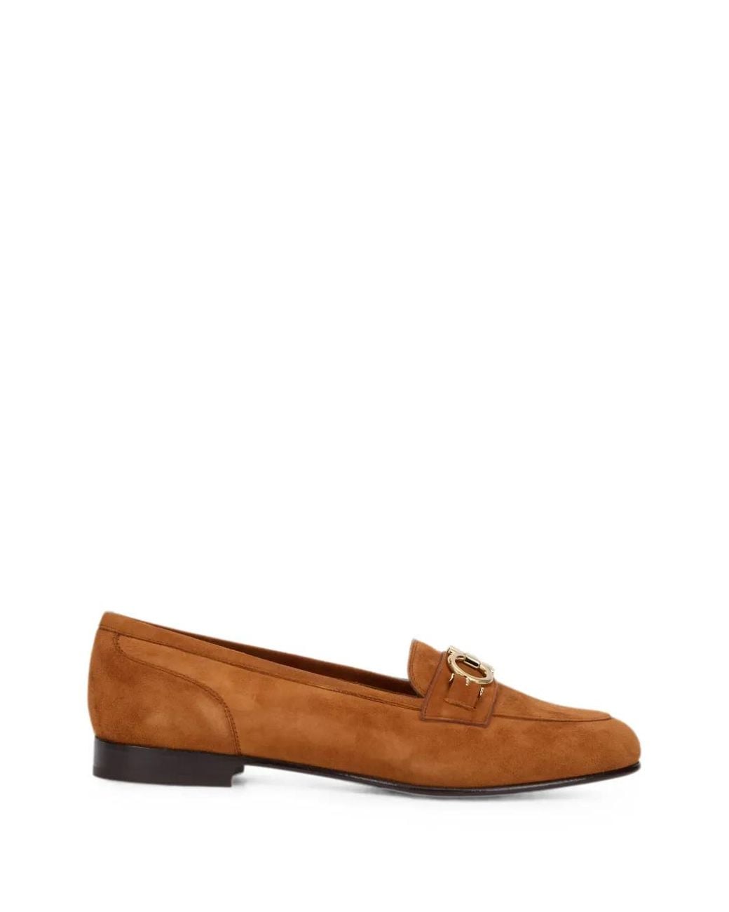 Ferragamo Brown Gancini Ornament Moccasins