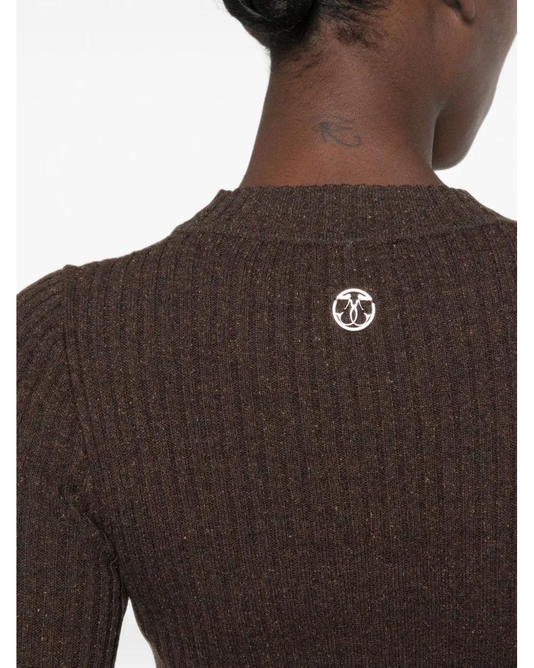 Seafarer Brown Ribbed-Knit Sweater