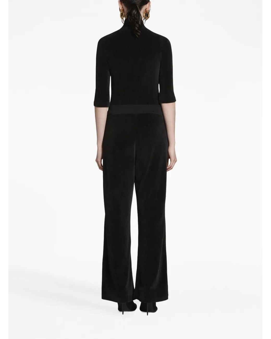 Balenciaga Black Scarf-Detail Velvet Top