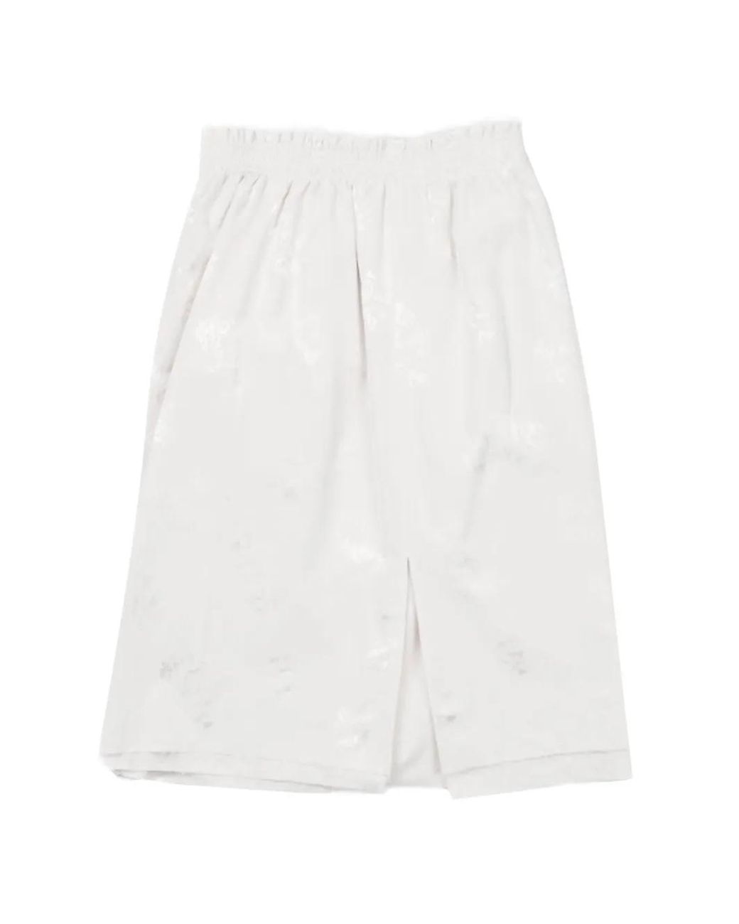 Camiel Fortgens White Flower-Jacquard Raw-Edge Skirt