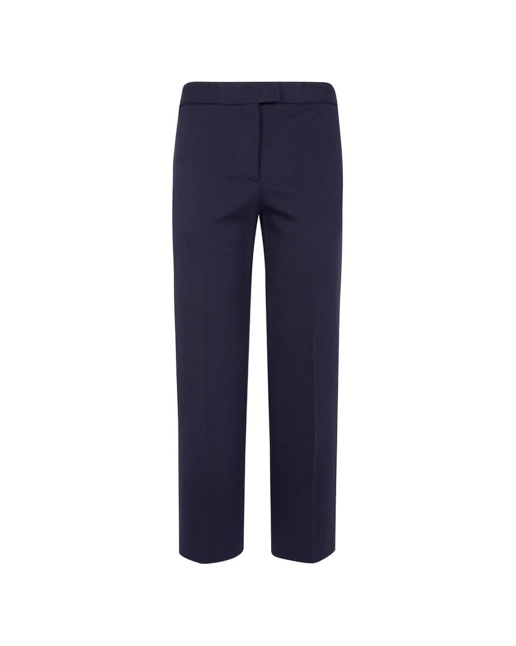 Liviana Conti Blue Pressed-Crease Tailored Trousers