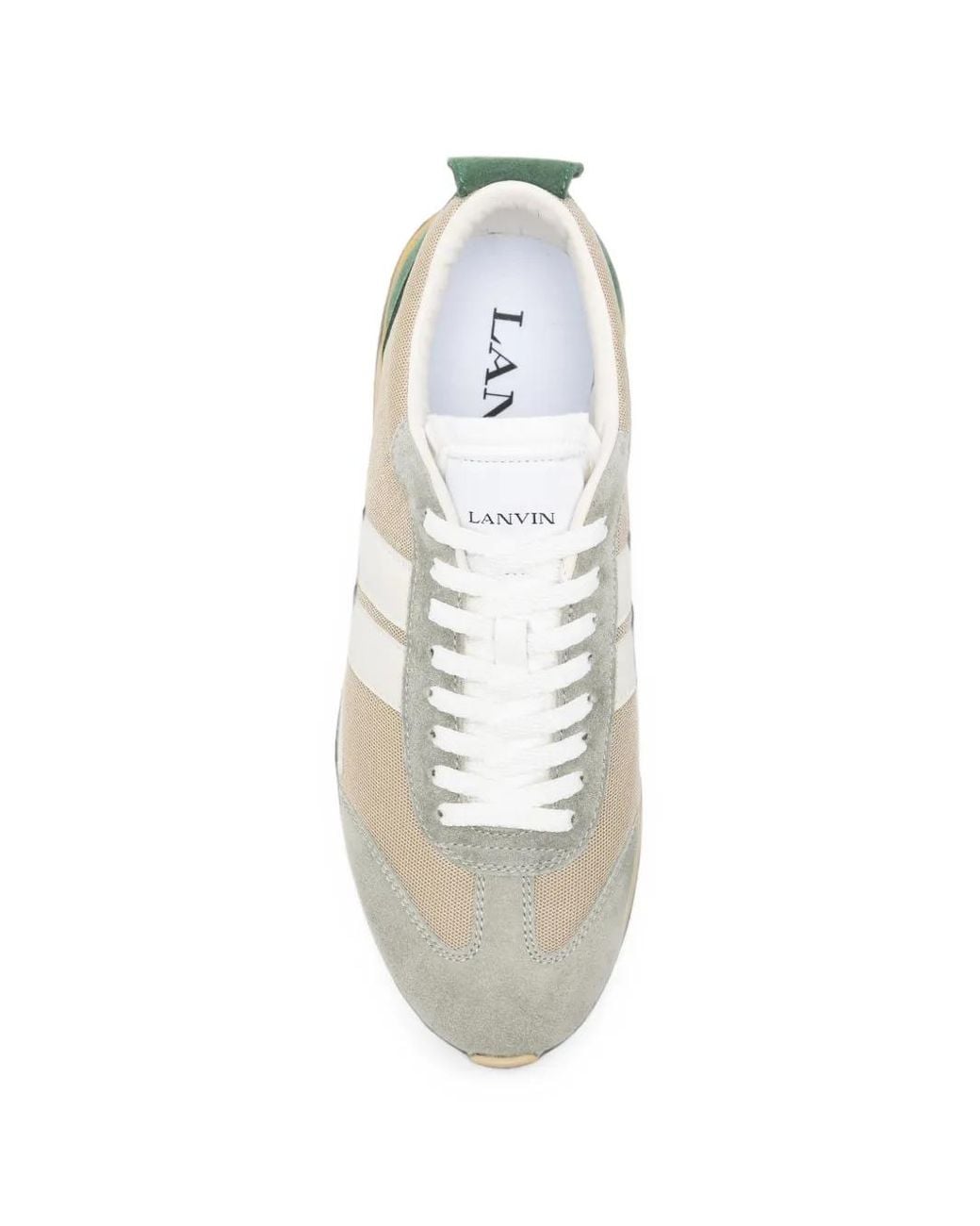 Lanvin White And Multicolour Suede Low-Top Sneakers With Chunky Sole for men