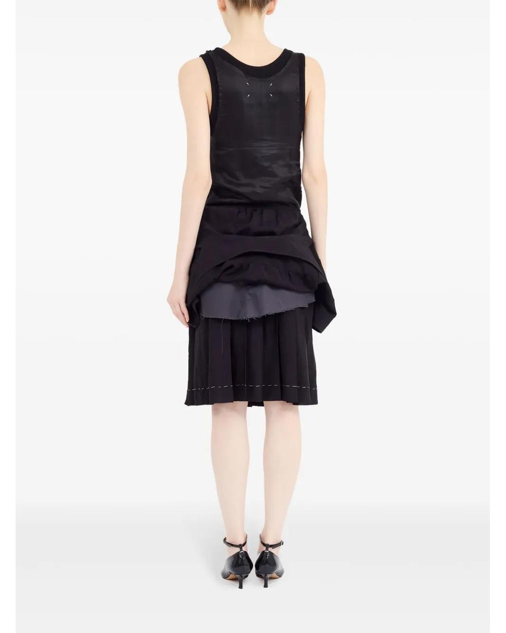 Maison Margiela Black Layered Midi Dress