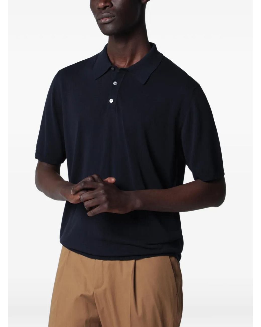 Roberto Collina Blue Button-Up Polo Shirt for men