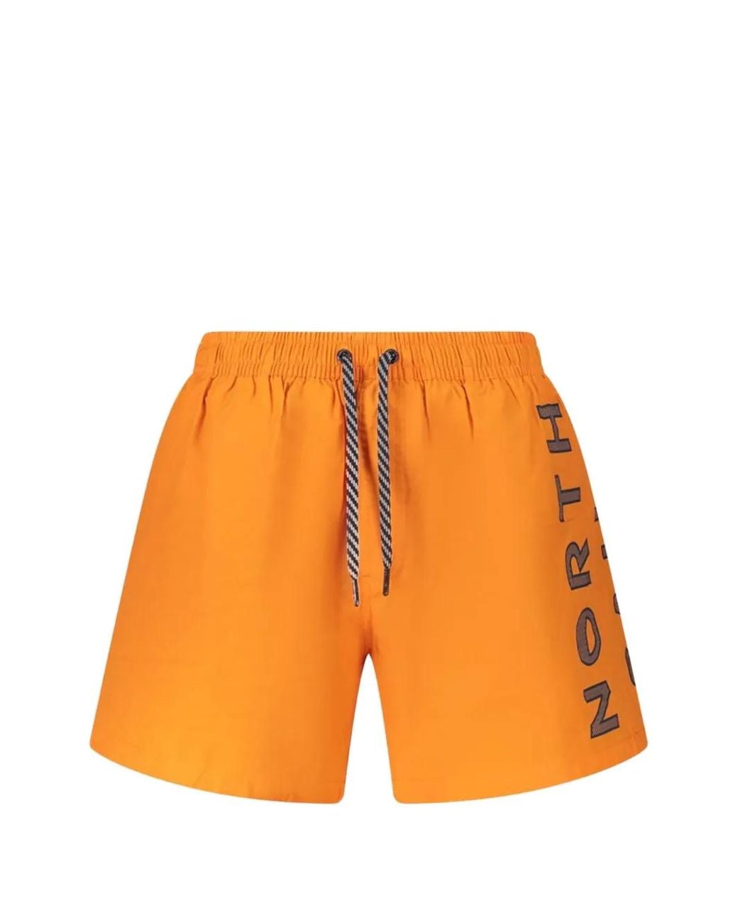 North Sails Orange Logo-Print Drawstring Swim Shorts for men