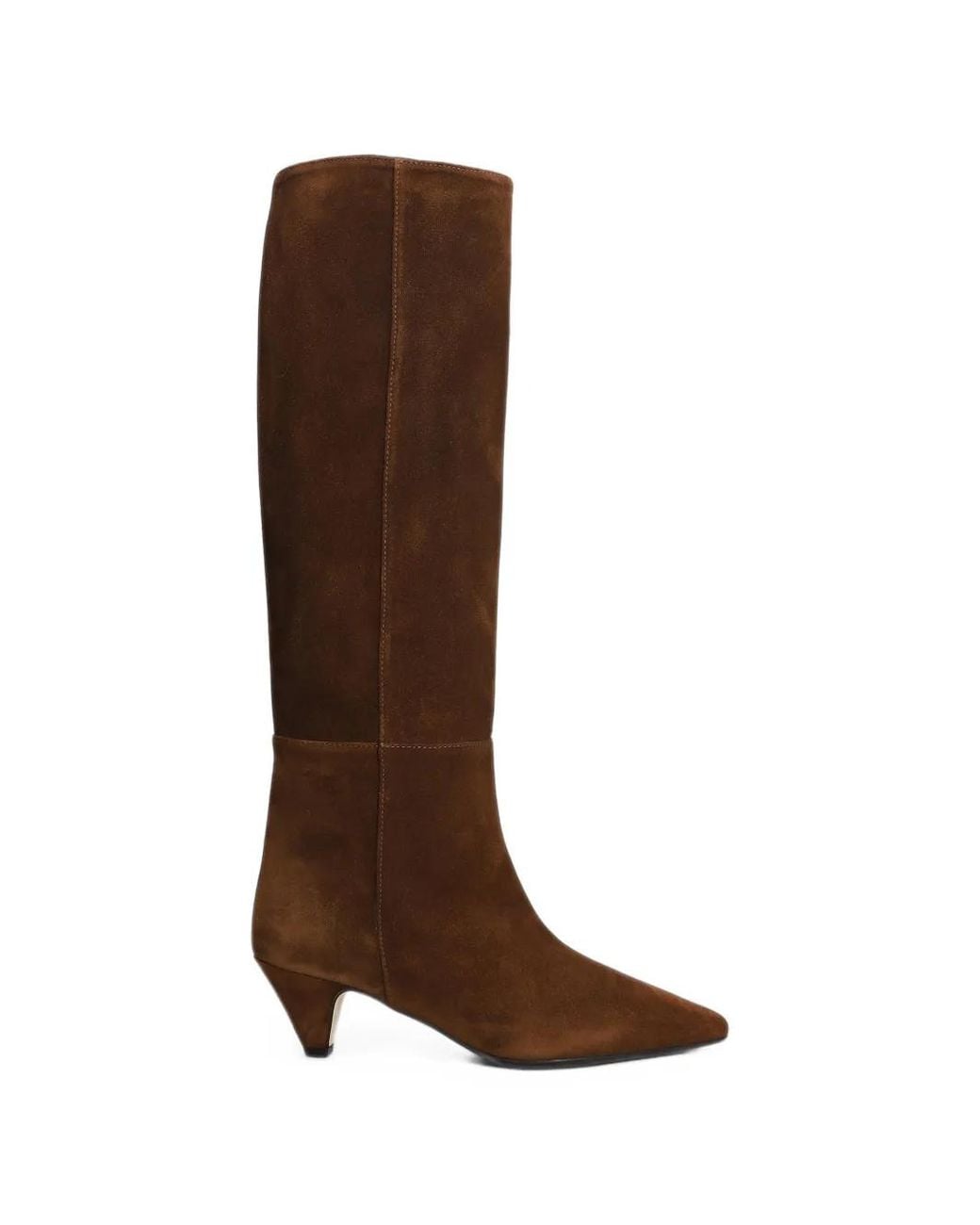 Anna F. Brown Pointed-Toe Suede Boots