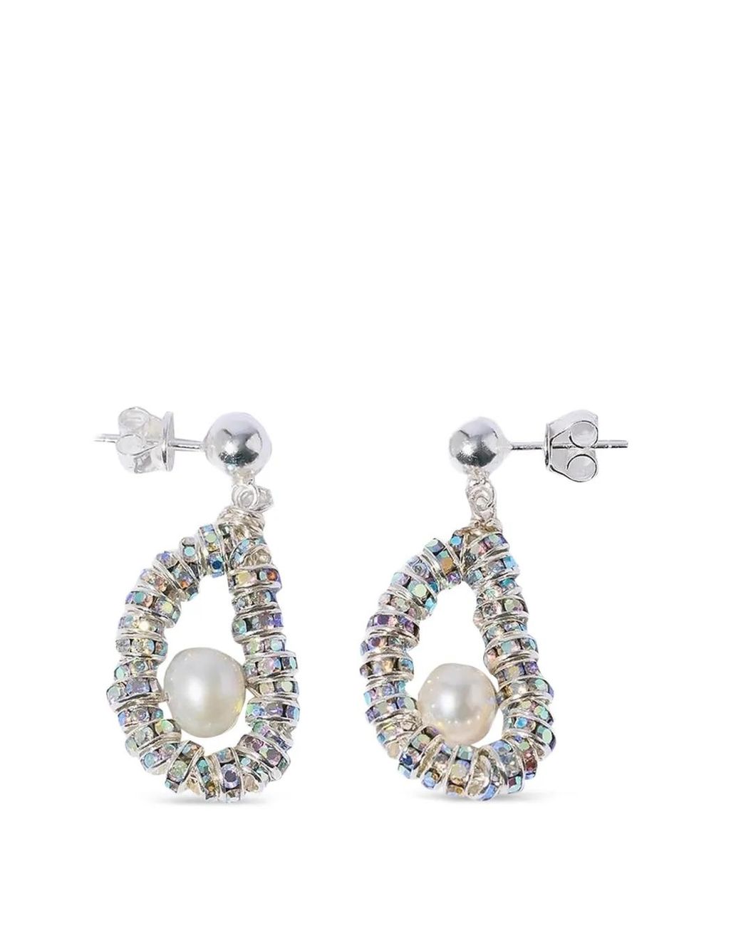 PEARL OCTOPUSS.Y White Mini Oysters Crystal-Embellished Earrings