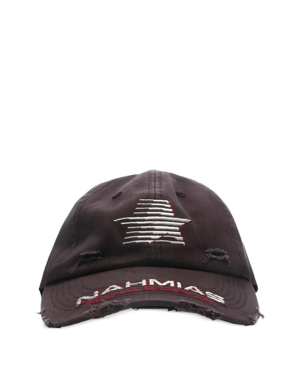 NAHMIAS Black Miracle Distressed-Finish Baseball Hat for men
