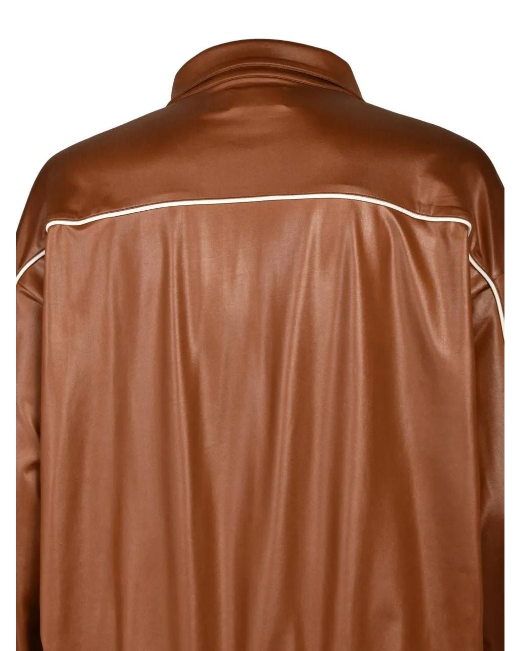 BREATH Brown Piping Coating Jacket for men