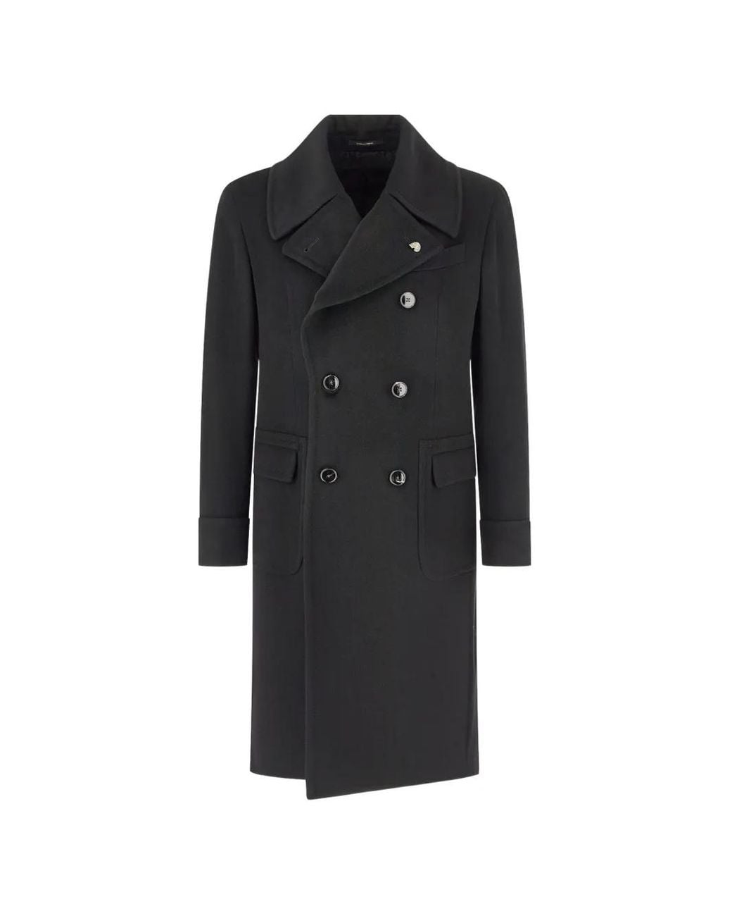 Gabriele Pasini Black Double-Breasted Coat for men